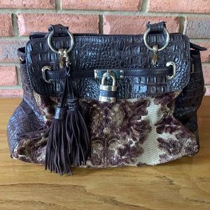 Sharif velvet French tapestry carpet bag satchel